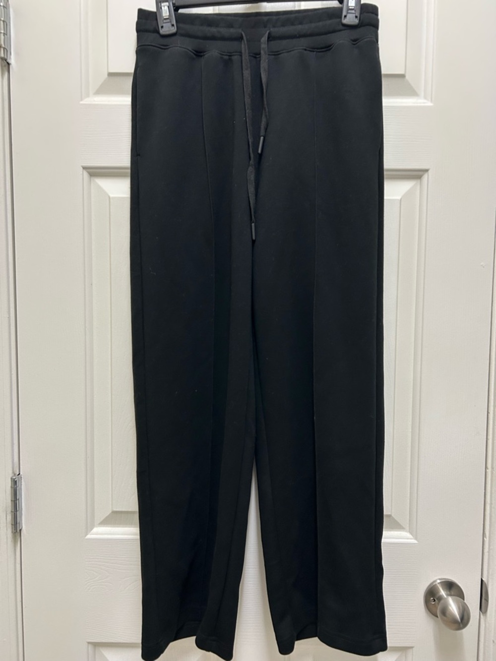 PINSPARK Women's Black Wide-Leg Drawstring Pants